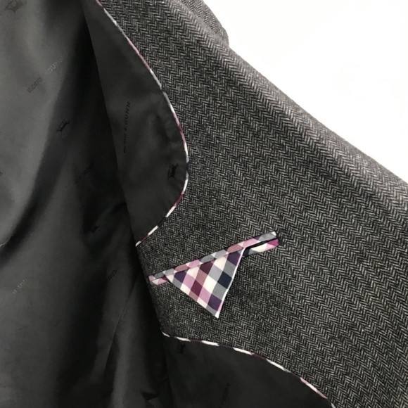 Rodd & Gunn Men's XL Grey Herringbone Sports Coat Blazer Italian Woven Wool - Picture 10 of 16